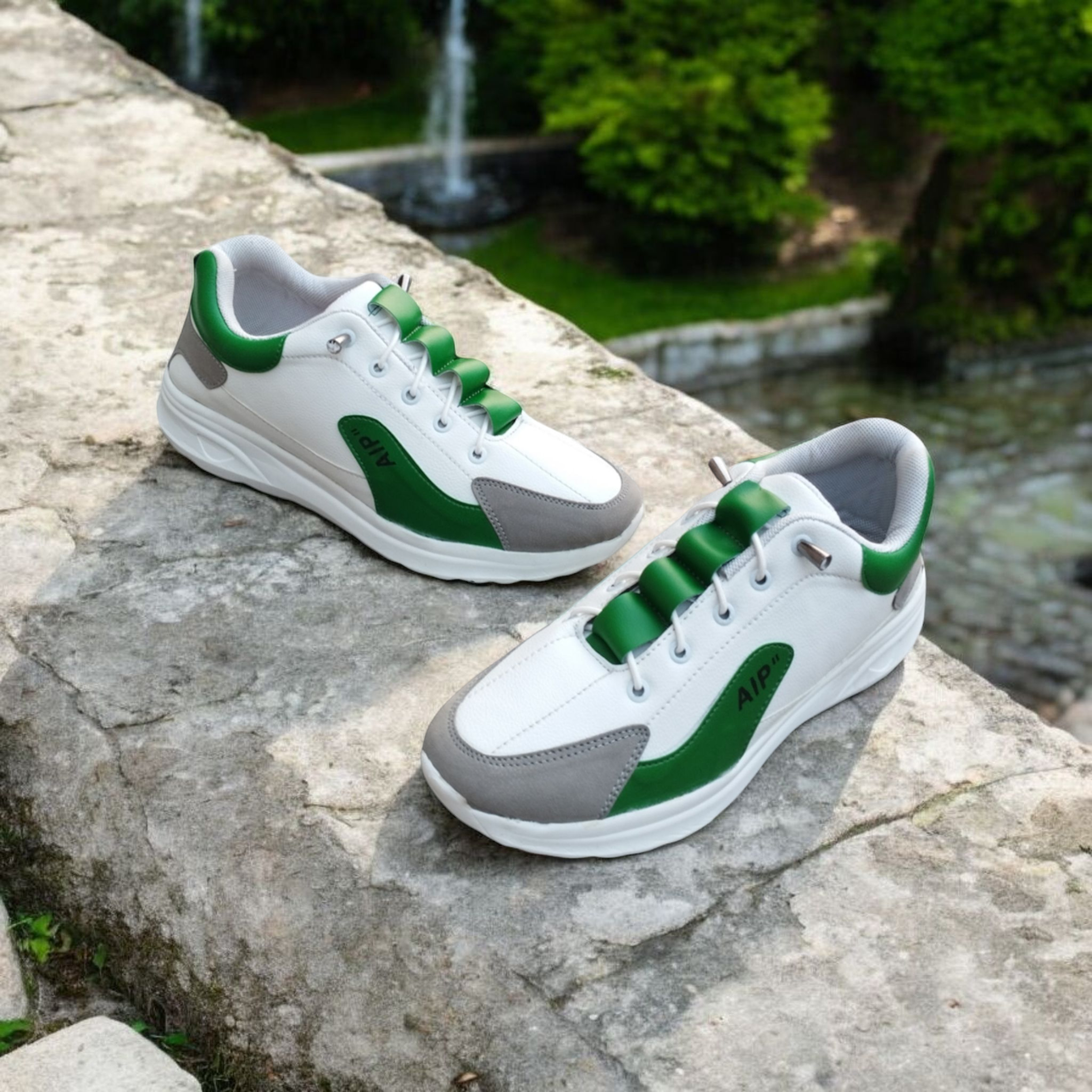 Kites olive Sneakers for men ( China pu leather, Pylone Sole ) (P-2102)