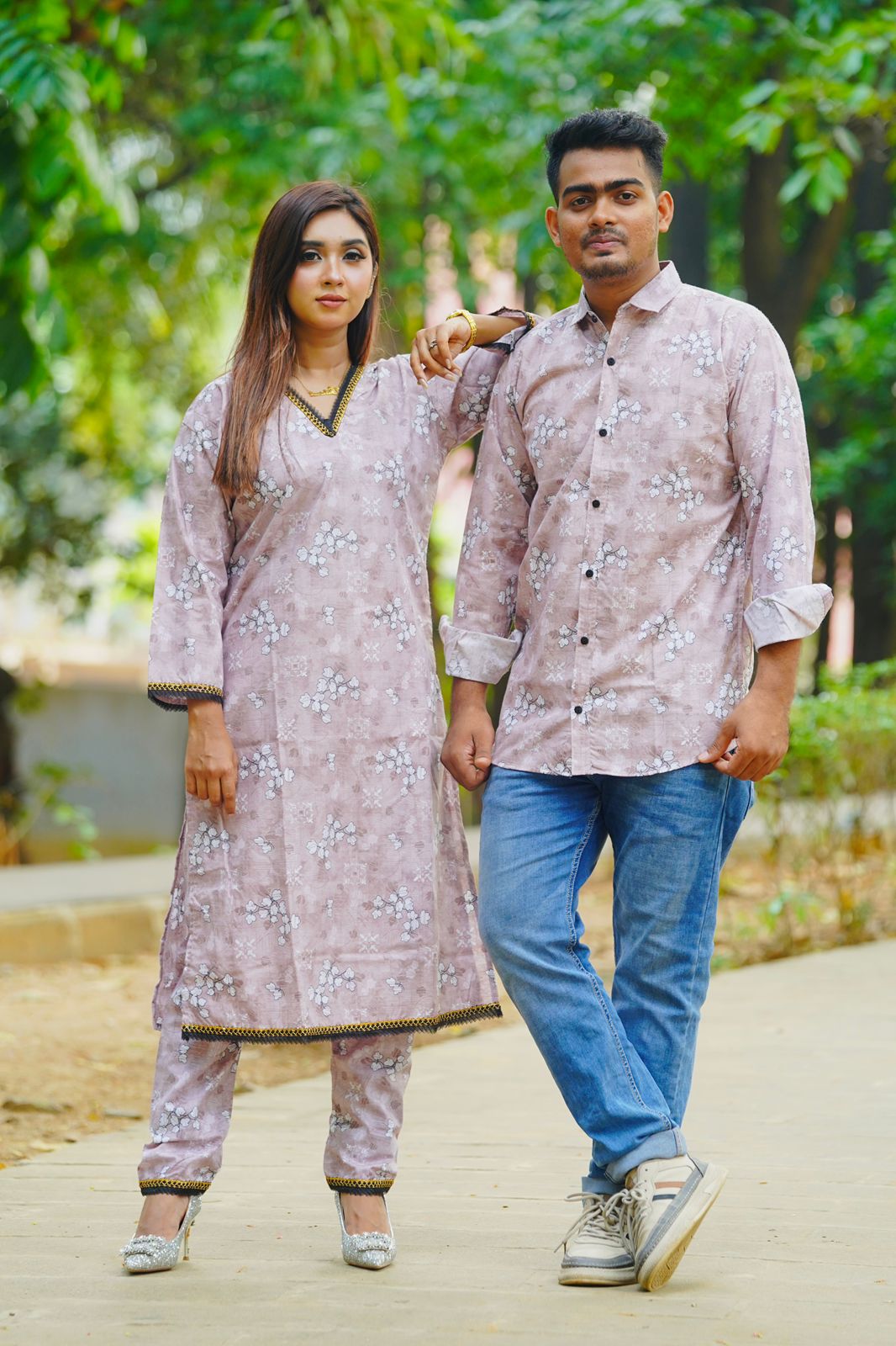 Matching Couple Dress | 2 Pcs and shirt (P-2046)