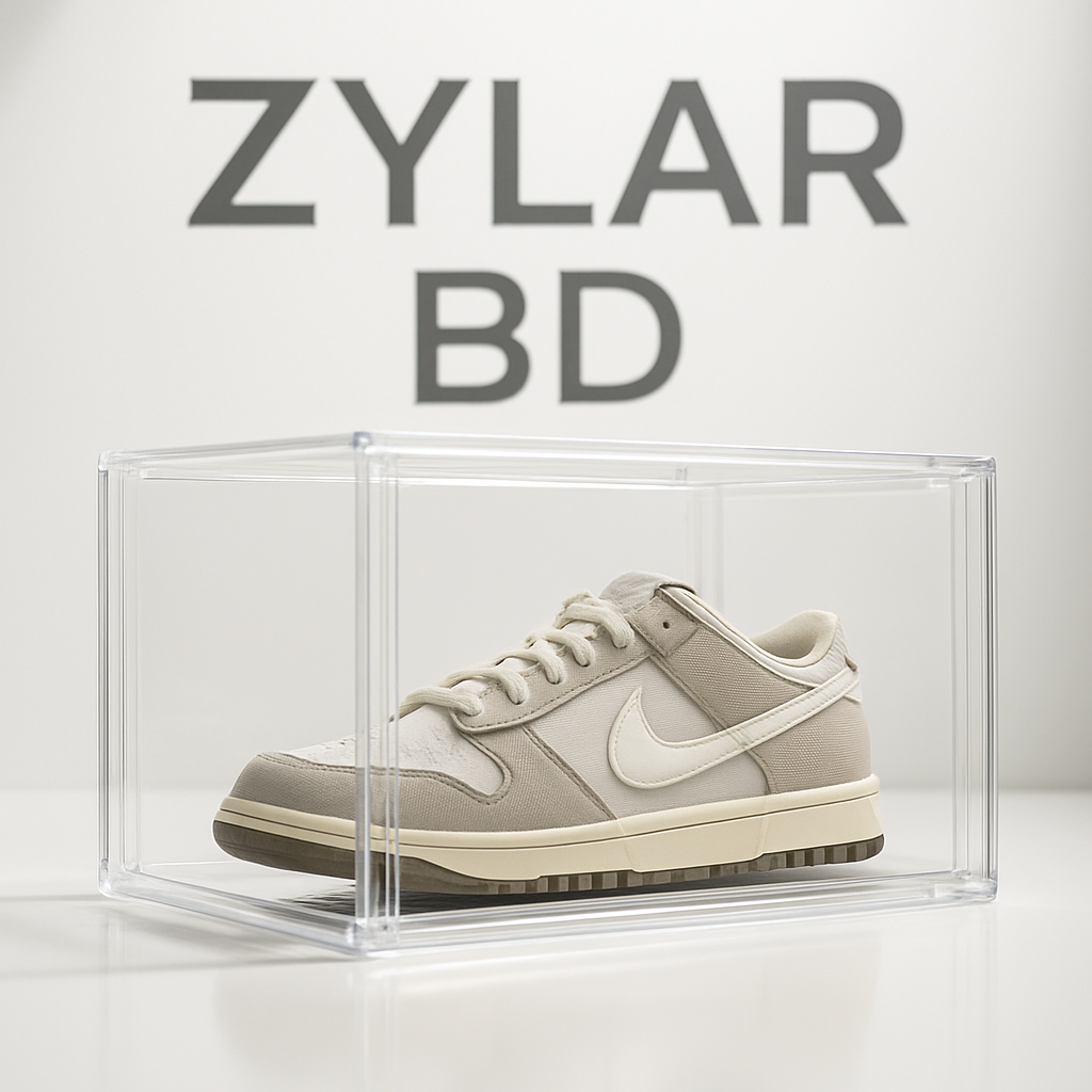 "ZYLAR BD Premium Transparent Shoe Storage Box – Luxury Sneaker Display Case"