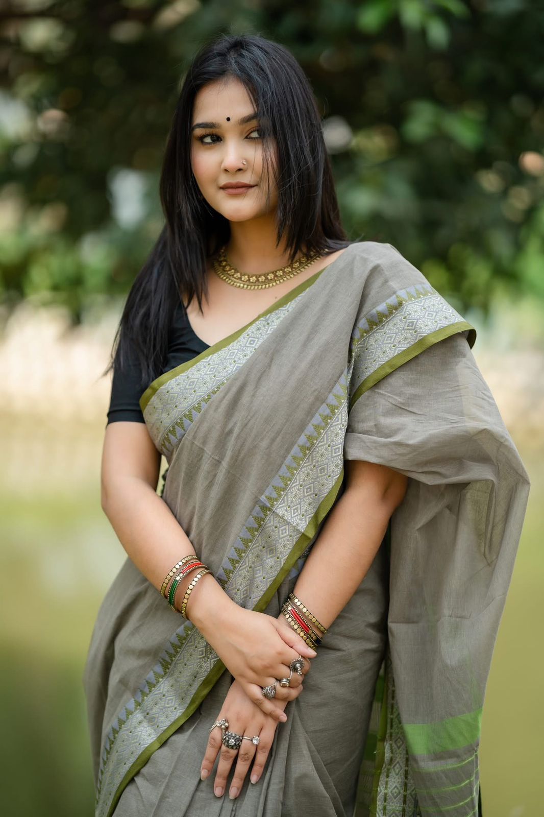 Pure Cotton Tangail Woven Saree (P-2945)
