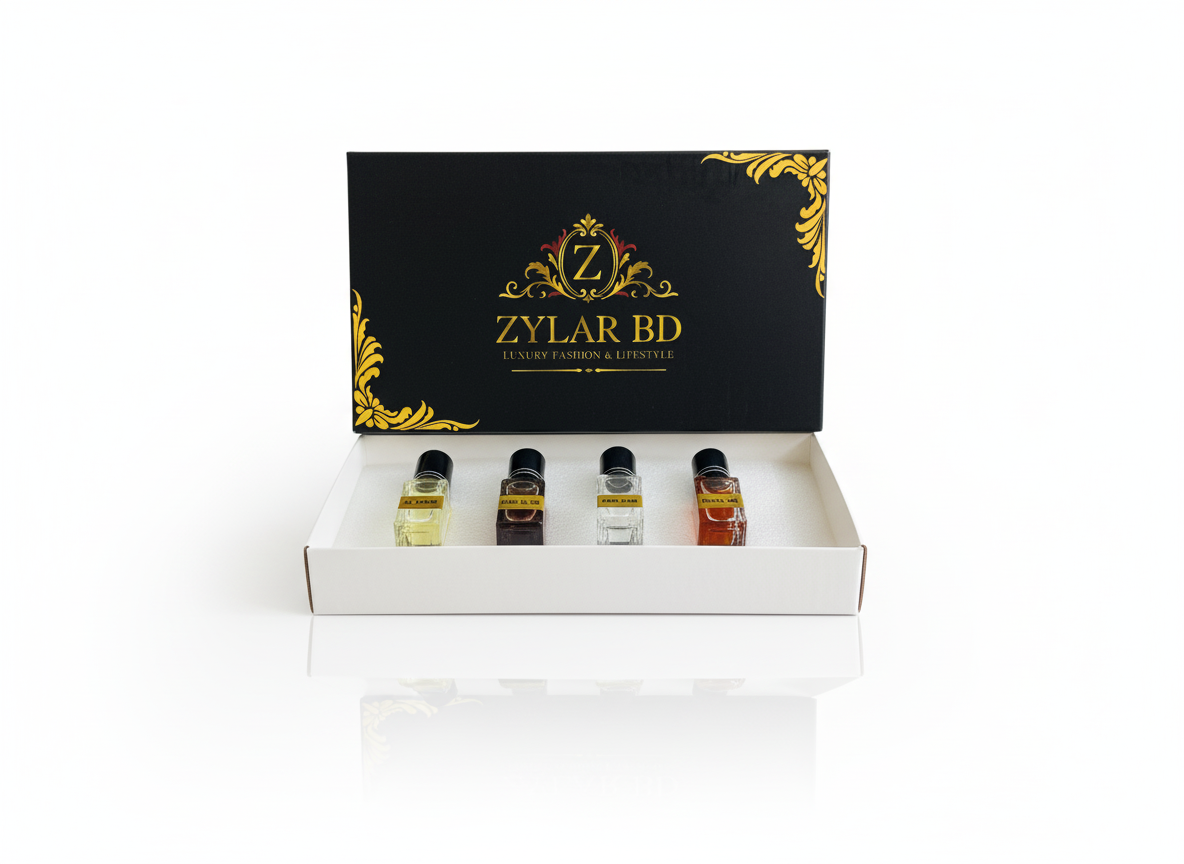 Premium 4 Attar Set – 3.5ML Each (Al Faras, Amir Al Ud, Zam Zam, Royal Ud)